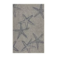 Celeste Starfish Indoor Outdoor Rectangular Area Rug