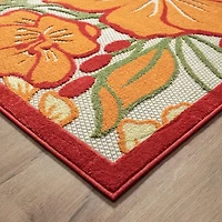 Corazon Tropical Hibiscus Indoor Outdoor Rectangular Area Rug