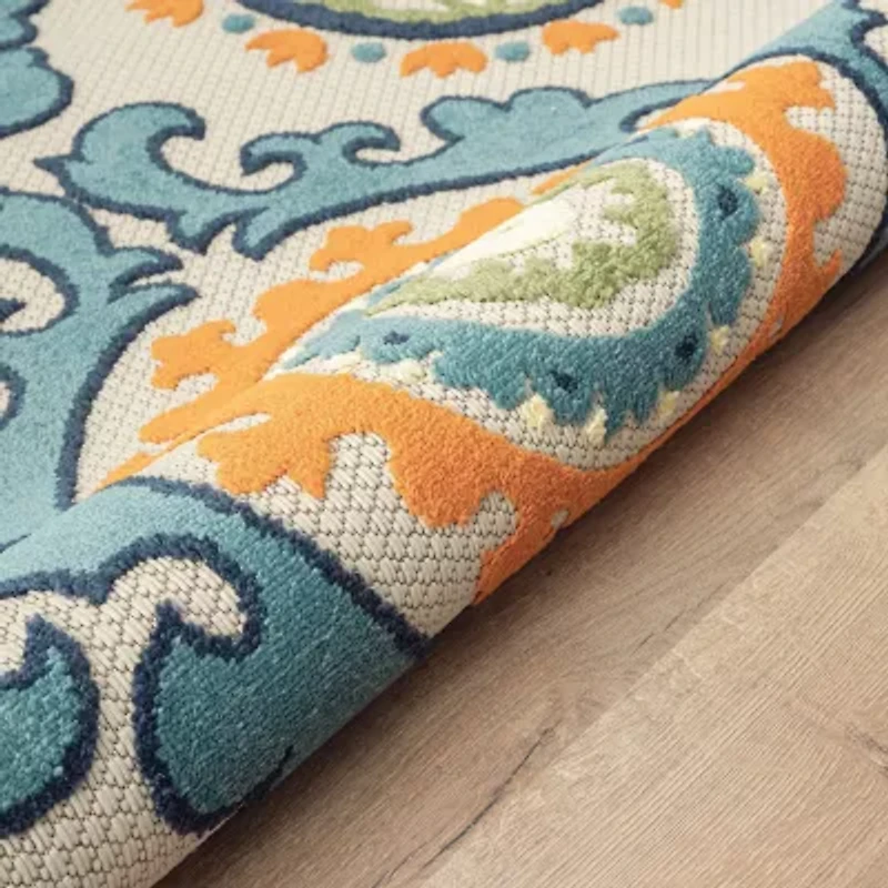 Corazon Coastal Suzani Indoor Outdoor Rectangular Area Rug