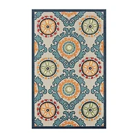 Corazon Coastal Suzani Indoor Outdoor Rectangular Area Rug