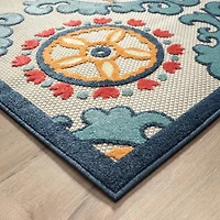 Corazon Coastal Suzani Indoor Outdoor Rectangular Area Rug