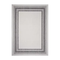 Kimberly Framing Striped Bordered Indoor Outdoor Rectangular Area Rug