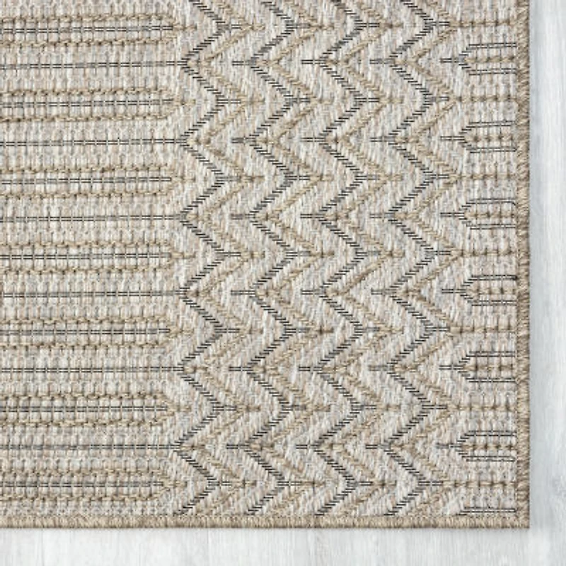 Odette Modern Chevron Indoor Outdoor Rectangular Area Rug