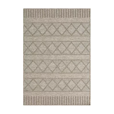 Odette Contemporary Diamond Indoor Outdoor Rectangular Area Rug