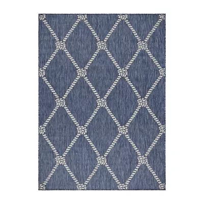 Samantha Nautical Knot Indoor Outdoor Rectangular Area Rug