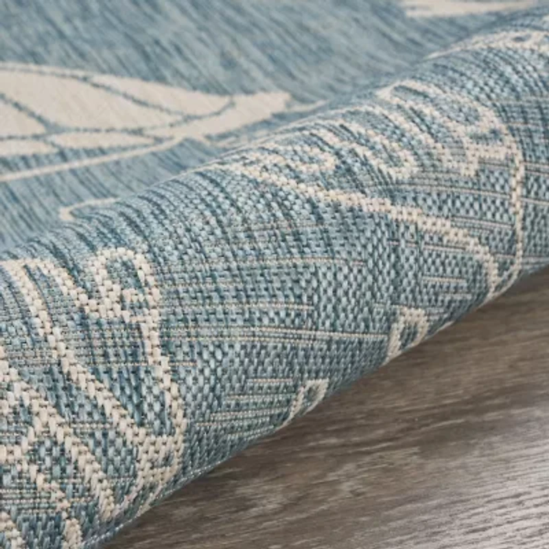 Samantha Tropical Turtle Reef Indoor Outdoor Rectangular Area Rug