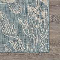 Samantha Tropical Turtle Reef Indoor Outdoor Rectangular Area Rug