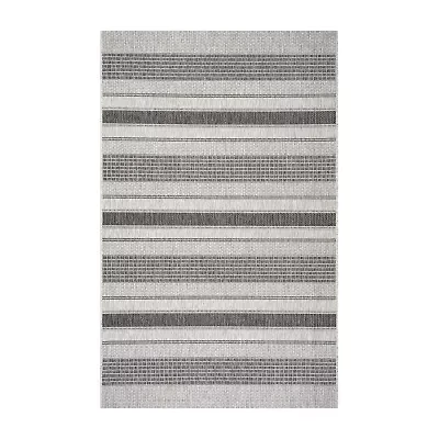 Sylvestra Banded Heather Indoor Outdoor Rectangular Area Rug