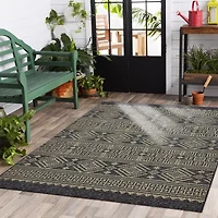 Sylvestra Geometric Vestige Indoor Outdoor Rectangular Area Rug