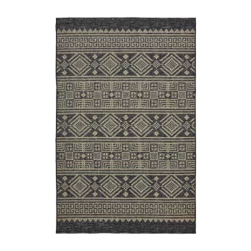 Sylvestra Geometric Vestige Indoor Outdoor Rectangular Area Rug