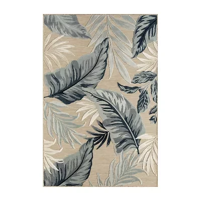 Vanessa Botanical Hi-Low Contemporary Indoor Outdoor Rectangular Area Rug