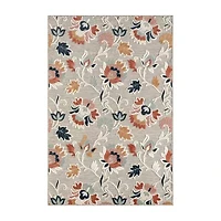 Vanessa Floral Filigree Hi-Low Indoor Outdoor Rectangular Area Rug