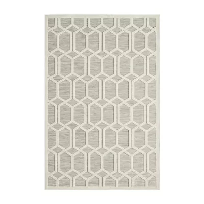 Vanessa Geometric Hi-Low Modern Indoor Outdoor Rectangular Area Rug