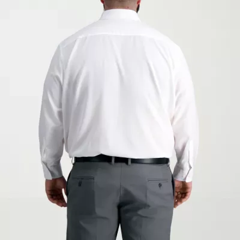 Haggar Smart Wash Big and Tall Mens Classic Fit Easy Care Long Sleeve Dress Shirt