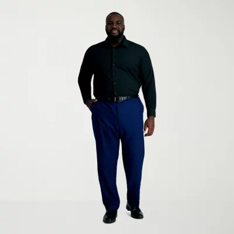 Haggar Smart Wash Big and Tall Mens Classic Fit Easy Care Long Sleeve Dress Shirt
