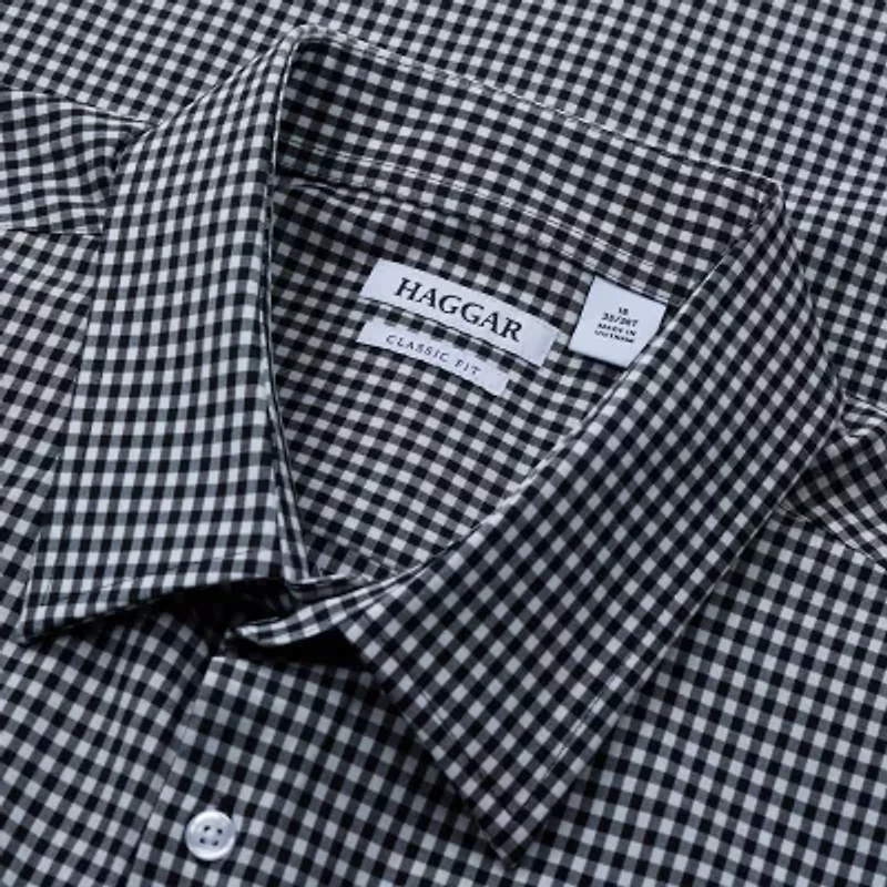 Haggar Smart Wash Big and Tall Mens Classic Fit Easy Care Long Sleeve Dress Shirt