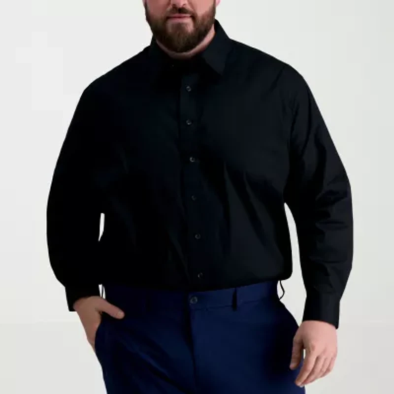 Haggar Premium Comfort Big and Tall Mens Classic Fit Easy Care Stretch Fabric Long Sleeve Dress Shirt