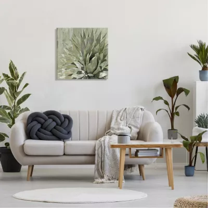 Stupell Industries Green Botanical Abstract Leaves Canvas Art