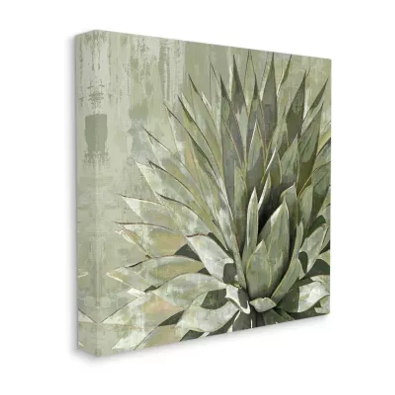 Stupell Industries Green Botanical Abstract Leaves Canvas Art