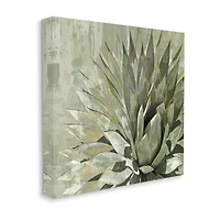 Stupell Industries Green Botanical Abstract Leaves Canvas Art
