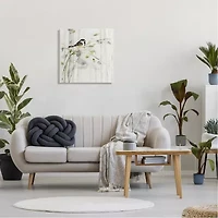 Stupell Industries Bird Perched Birch Pattern Canvas Art