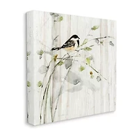 Stupell Industries Bird Perched Birch Pattern Canvas Art