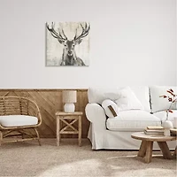 Stupell Industries Rustic Deer Elk Wildlife Portrait Canvas Art