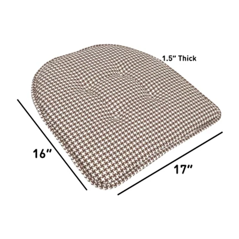 Sweet Home Collection™ Houndstooth Stitch U Shaped Memory Foam 17" x 16" Chair Cushions