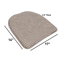 Sweet Home Collection™ Houndstooth Stitch U Shaped Memory Foam 17" x 16" Chair Cushions