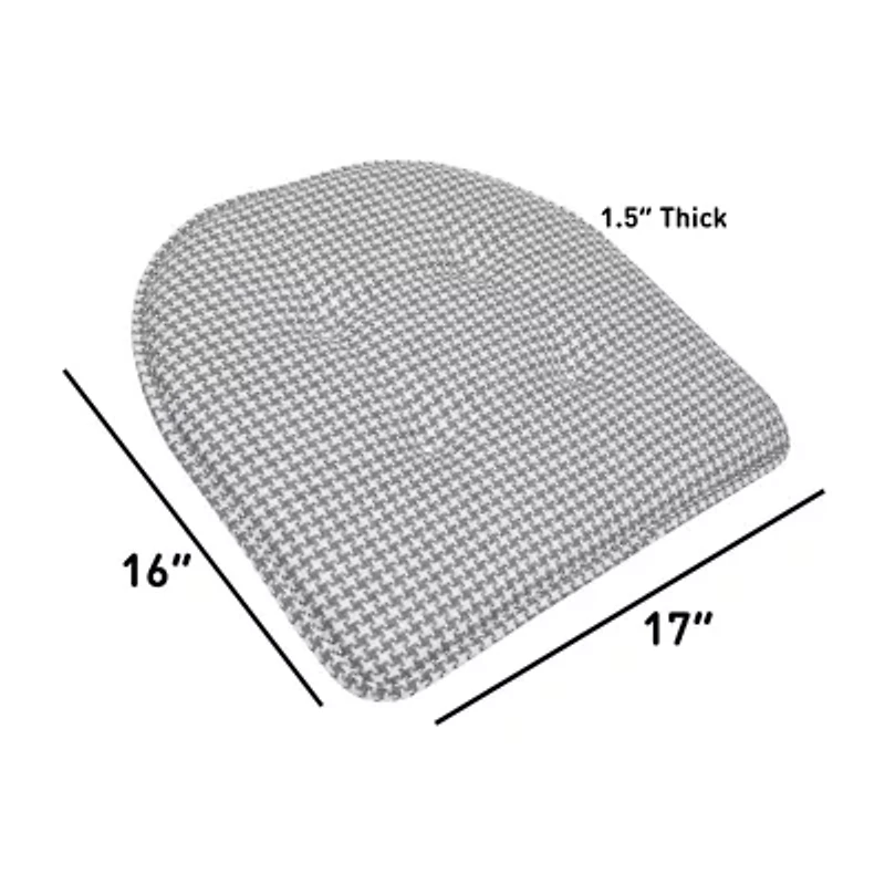 Sweet Home Collection™ Houndstooth Stitch U Shaped Memory Foam 17" x 16" Chair Cushions