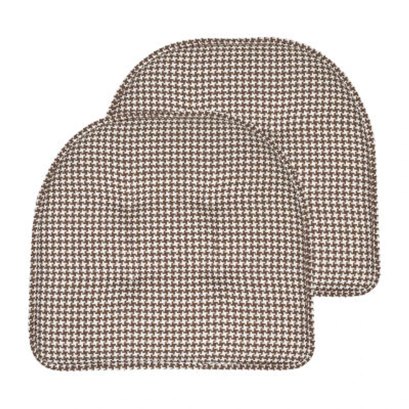 Sweet Home Collection™ Houndstooth Stitch U Shaped Memory Foam 17" x 16" Chair Cushions