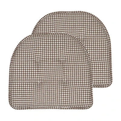 Sweet Home Collection™ Houndstooth Stitch U Shaped Memory Foam 17" x 16" Chair Cushions