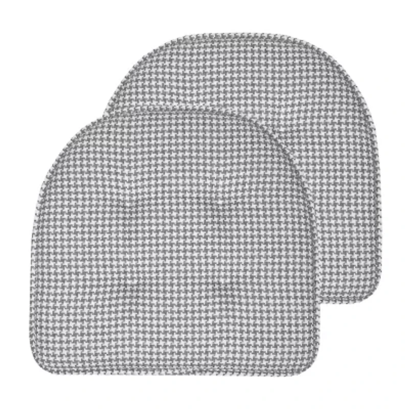 Sweet Home Collection™ Houndstooth Stitch U Shaped Memory Foam 17" x 16" Chair Cushions