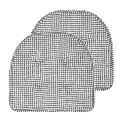 Sweet Home Collection™ Houndstooth Stitch U Shaped Memory Foam 17" x 16" Chair Cushions