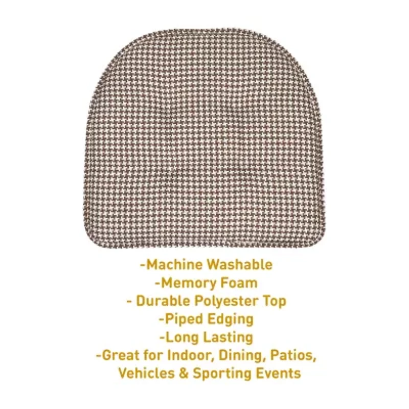Sweet Home Collection™ Houndstooth Stitch U Shaped Memory Foam 17" x 16" Chair Cushions
