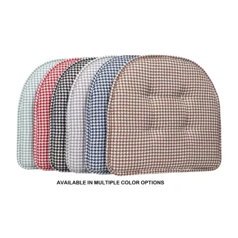 Sweet Home Collection™ Houndstooth Stitch U Shaped Memory Foam 17" x 16" Chair Cushions
