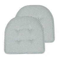 Sweet Home Collection™ Houndstooth Stitch U Shaped Memory Foam 17" x 16" Chair Cushions