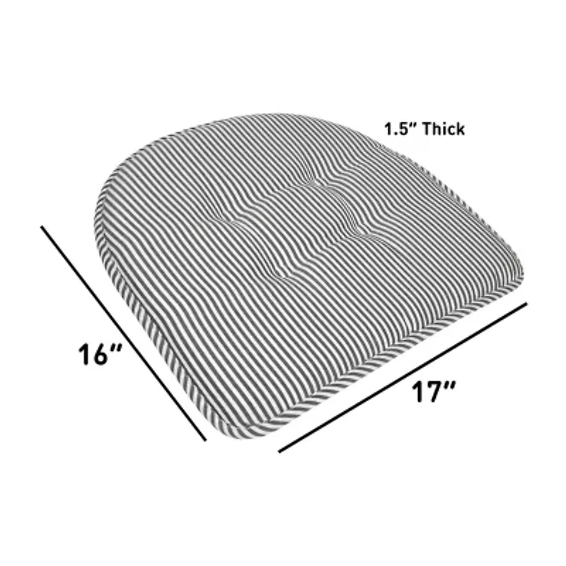 Sweet Home Collection™ Pinstripe U Shaped Memory Foam 17" x 16" Chair Cushions