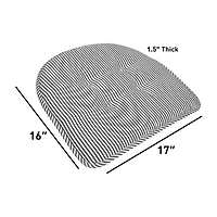 Sweet Home Collection™ Pinstripe U Shaped Memory Foam 17" x 16" Chair Cushions