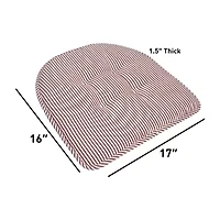 Sweet Home Collection™ Pinstripe U Shaped Memory Foam 17" x 16" Chair Cushions