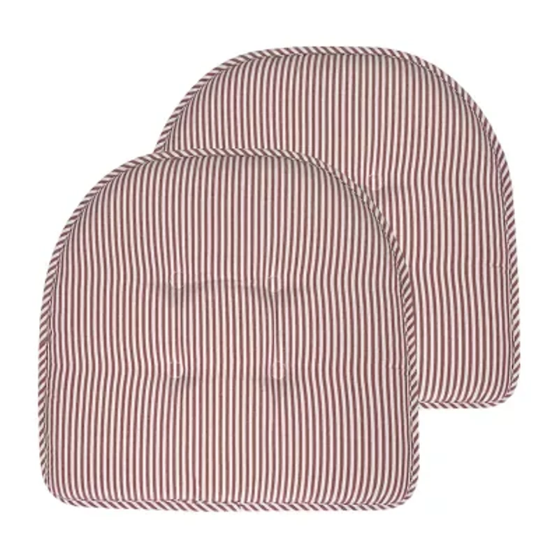 Sweet Home Collection™ Pinstripe U Shaped Memory Foam 17" x 16" Chair Cushions