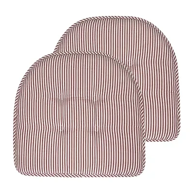 Sweet Home Collection™ Pinstripe U Shaped Memory Foam 17" x 16" Chair Cushions