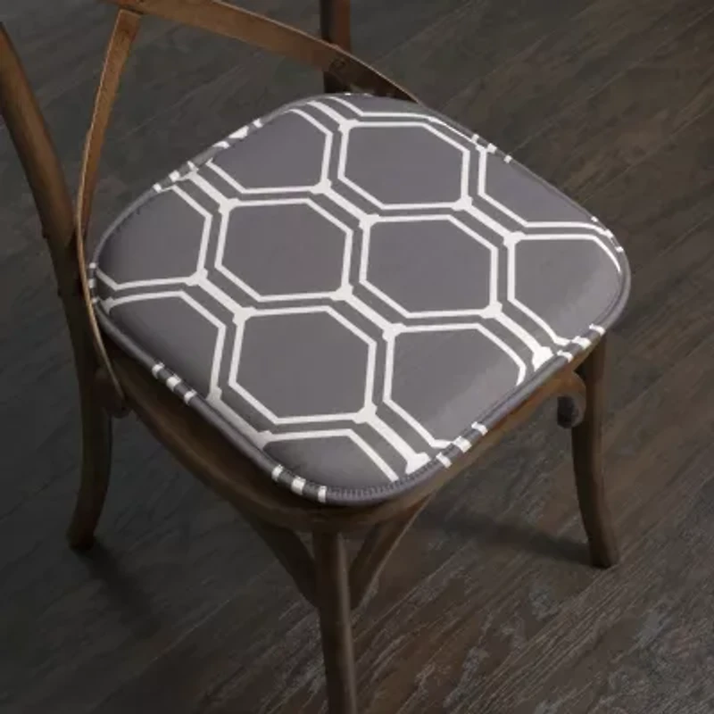 Sweet Home Collection™ Mirage Hexagonal Memory Foam No Slip Back 16" x Chair Pad Cushion