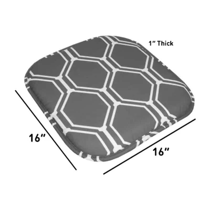 Sweet Home Collection™ Mirage Hexagonal Memory Foam No Slip Back 16" x Chair Pad Cushion