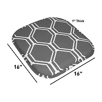 Sweet Home Collection™ Mirage Hexagonal Memory Foam No Slip Back 16" x Chair Pad Cushion