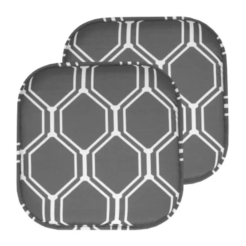Sweet Home Collection™ Mirage Hexagonal Memory Foam No Slip Back 16" x Chair Pad Cushion
