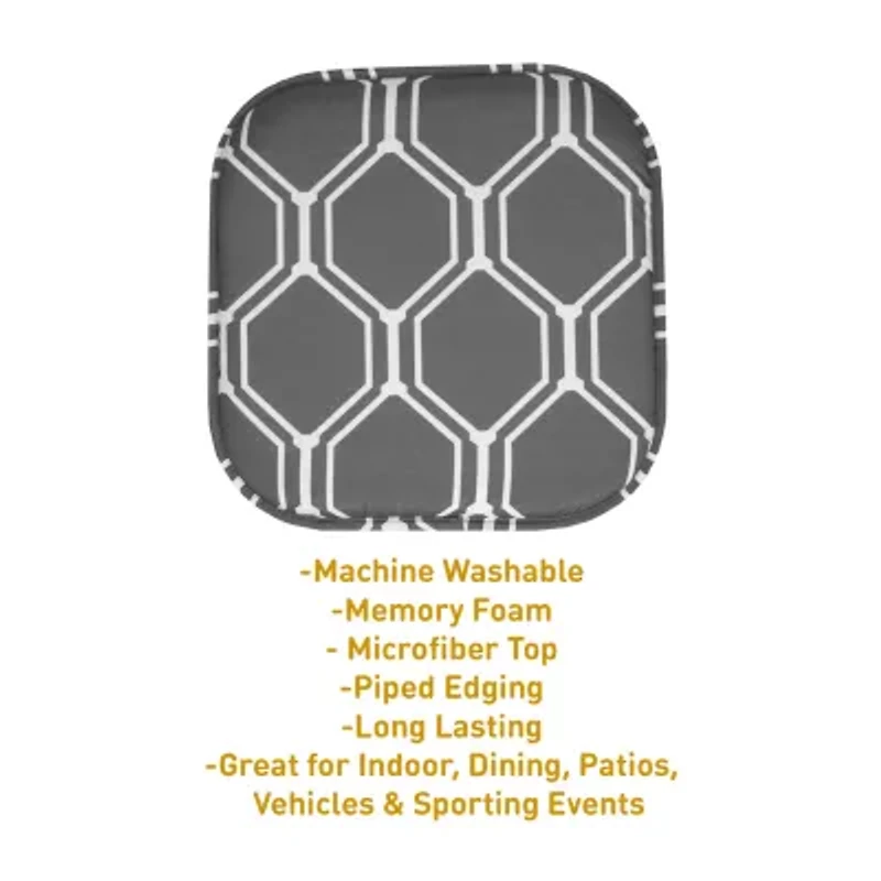 Sweet Home Collection™ Mirage Hexagonal Memory Foam No Slip Back 16" x Chair Pad Cushion