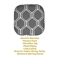 Sweet Home Collection™ Mirage Hexagonal Memory Foam No Slip Back 16" x Chair Pad Cushion