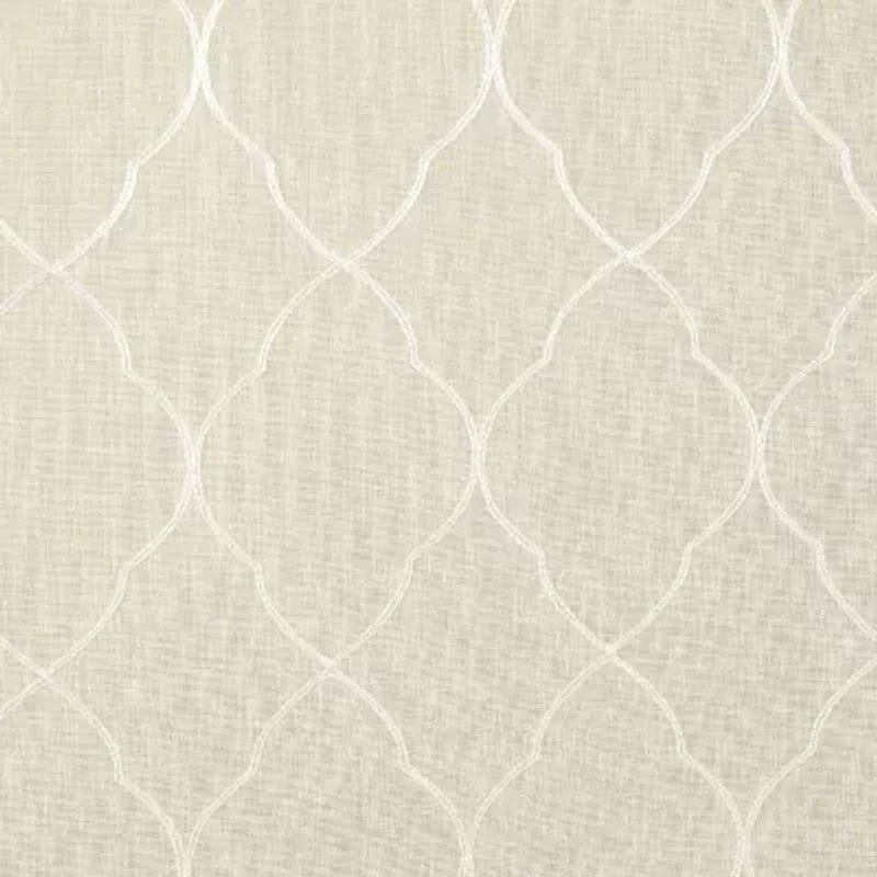 Regal Home Bayview Grommet Top Embroidered Sheer Single Curtain Panel