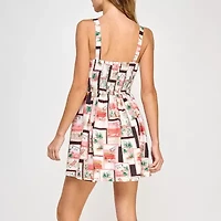 City Triangle Womens Juniors Patchwork Fit + Flare Dress
